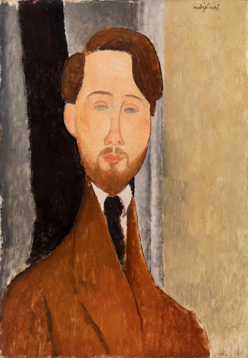 Amedeo Modigliani's portrait of Léopold Zborowski, showcasing his elongated features and gentle expression.