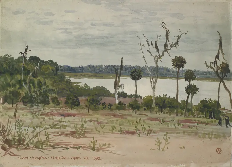 Lake Apopka, Florida, watercolor on paper by Walter Crane