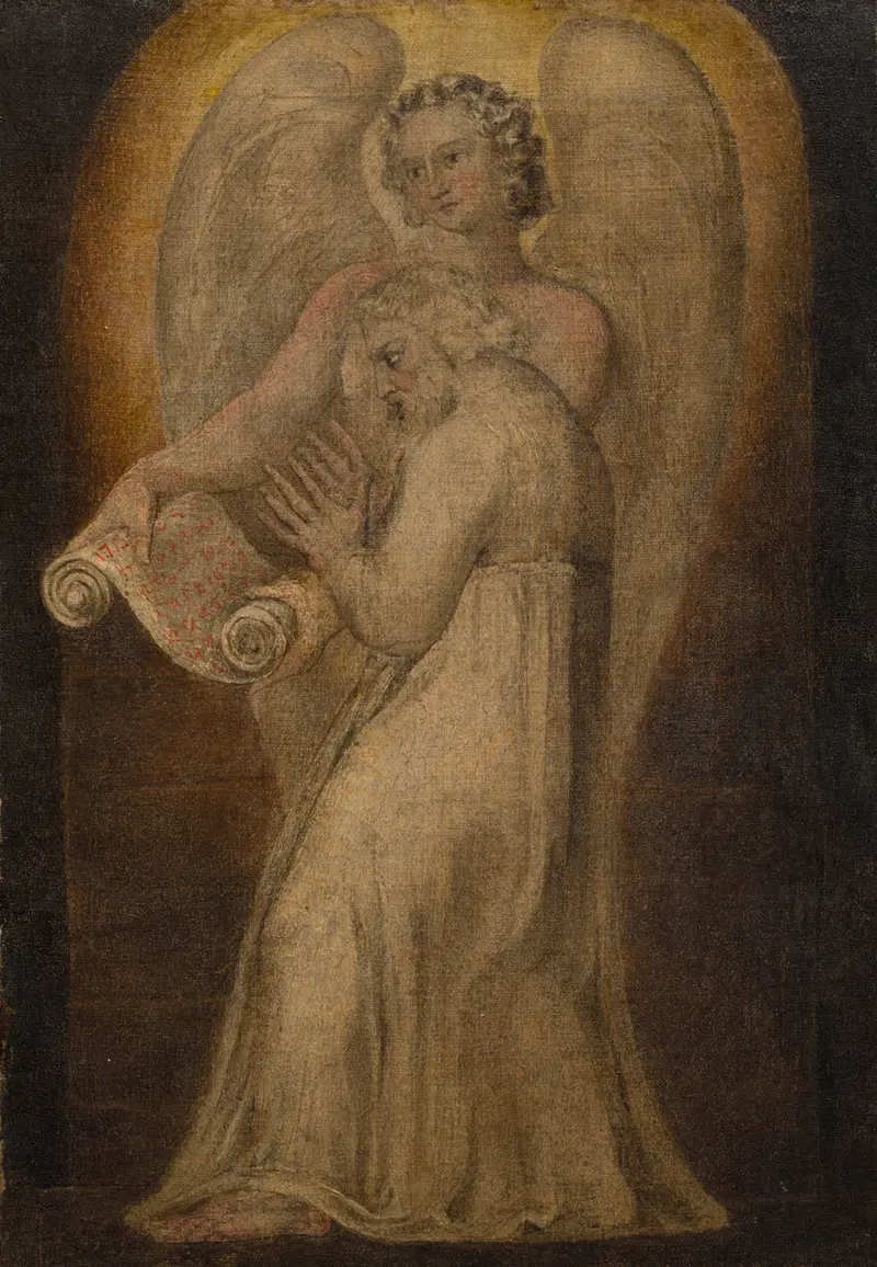 William Blake's painting 'St. Matthew' depicts the apostle in a moment of divine inspiration.