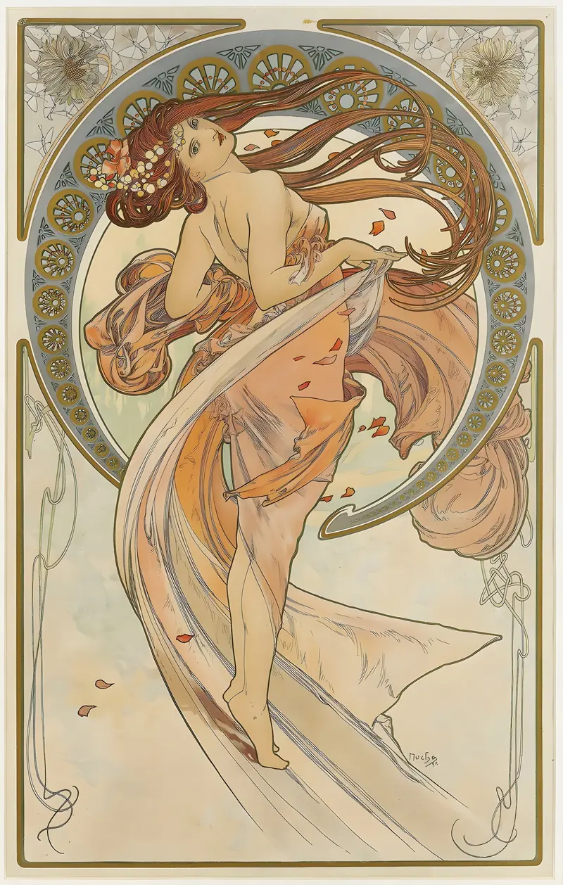 Alphonse Mucha's 'The Arts 2' showcases the beauty of artistic expression.