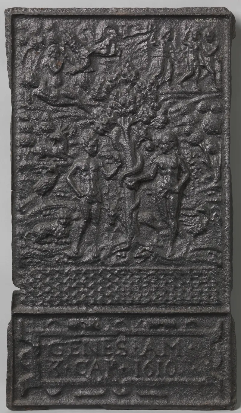 Ceramic depicting Adam and Eve with the forbidden fruit, Unknown Artist