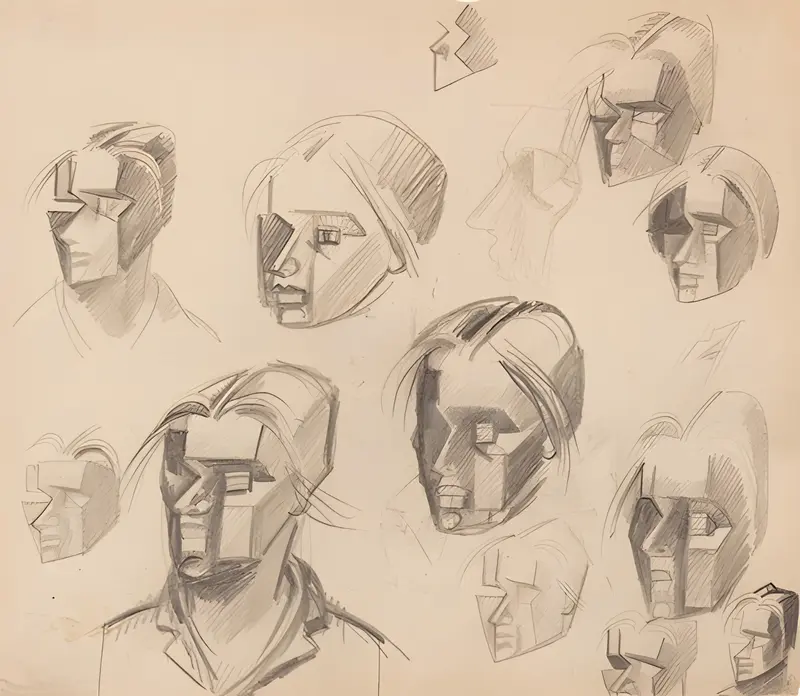 A cubist study of heads by Julio González.