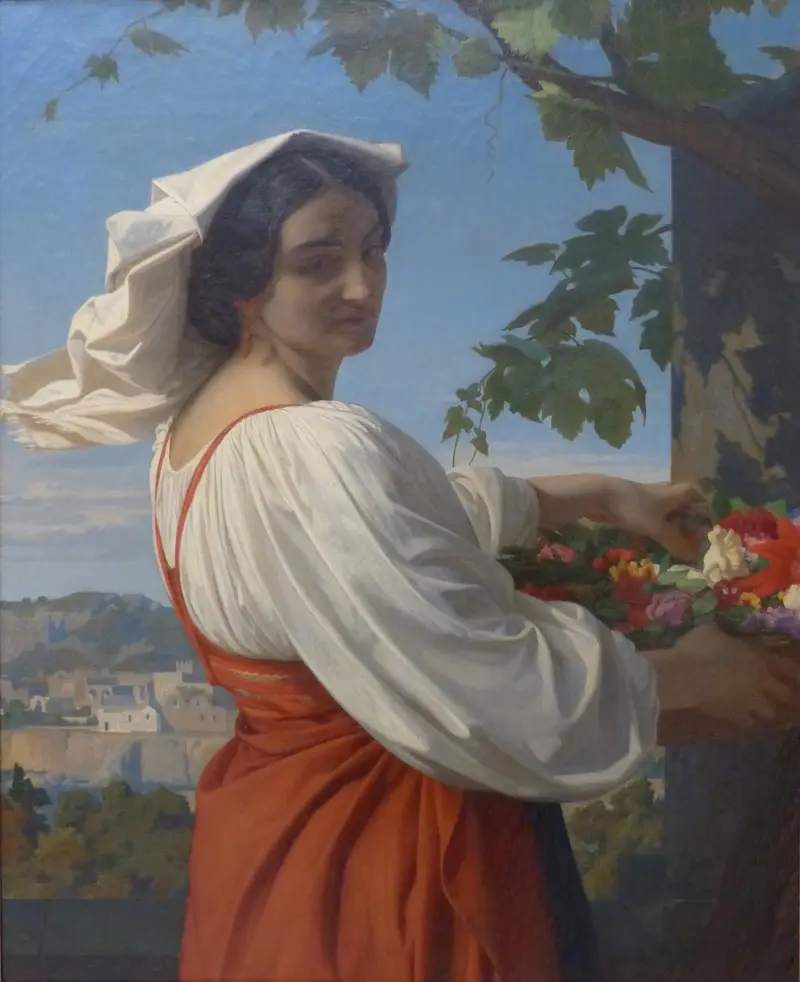 A woman known as 'Chiarrucia' gazes directly at the viewer, her expression a mix of defiance and dignity.