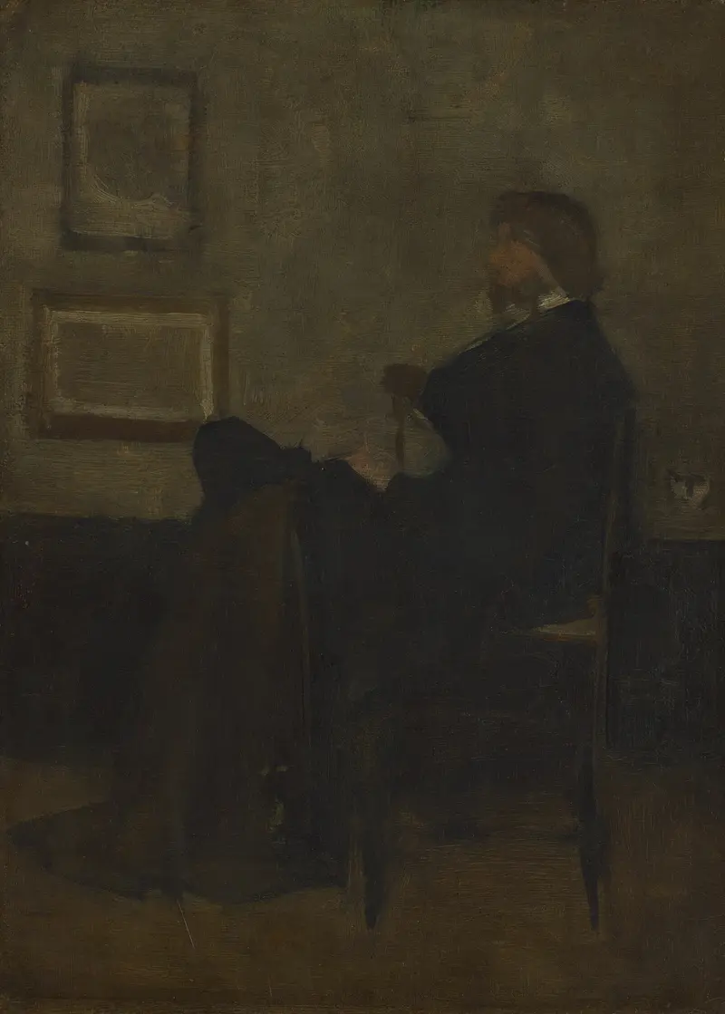 Portrait of Thomas Carlyle in dark attire, oil on canvas by James McNeill Whistler