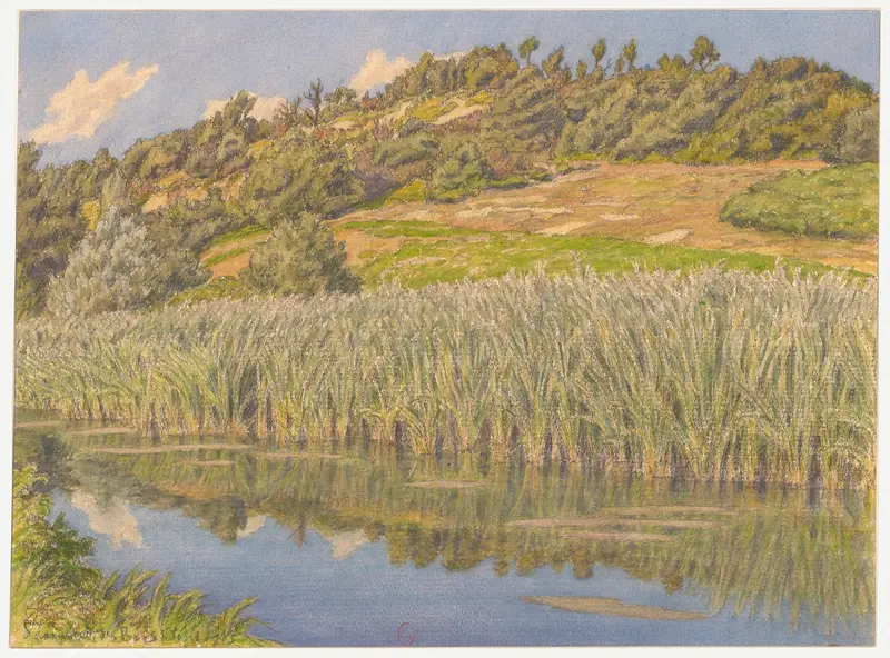 Saint-Lambert-des-Bois by Henri Rivière, depicting a vibrant landscape with greenery.