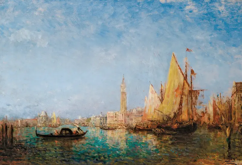 Oil on canvas by Félix Ziem depicting the Doge's Palace in Venice.