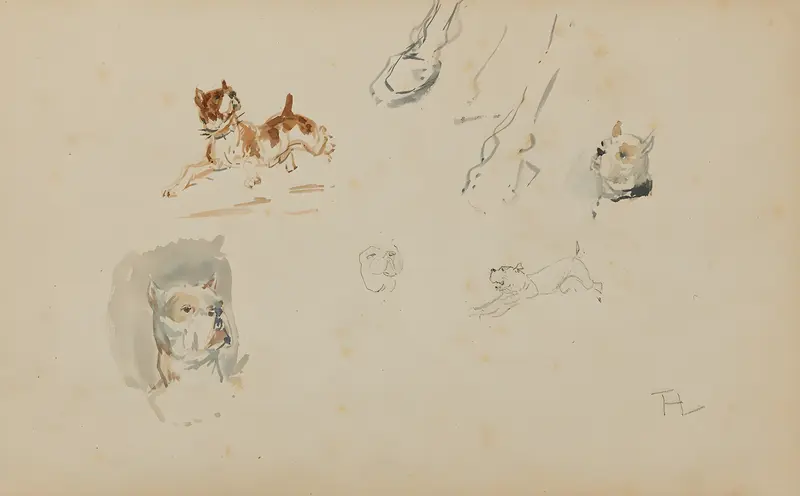 Henri de Toulouse-Lautrec's painting features dogs and horse hooves.