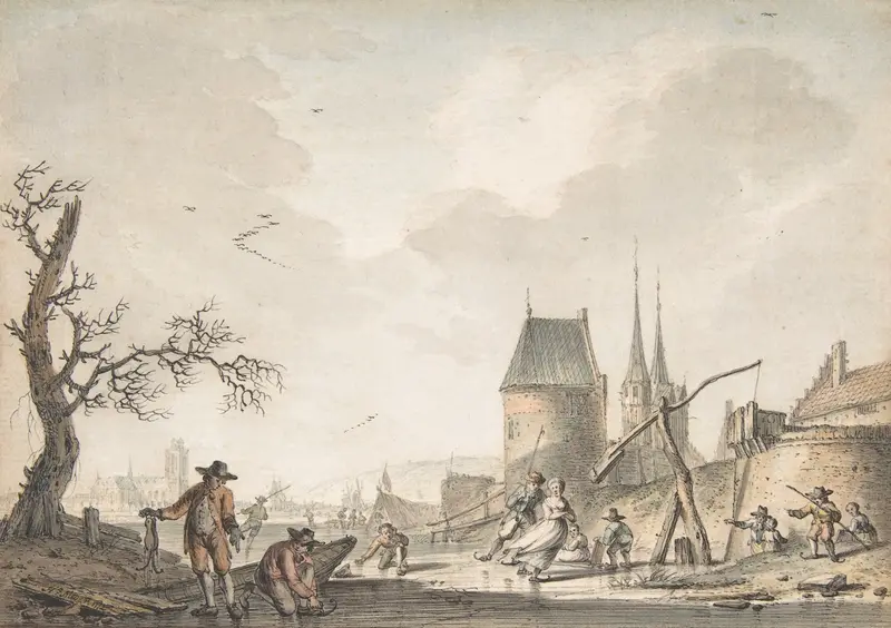 Winter landscape with trees and snow by Hendrik Meijer, 1776