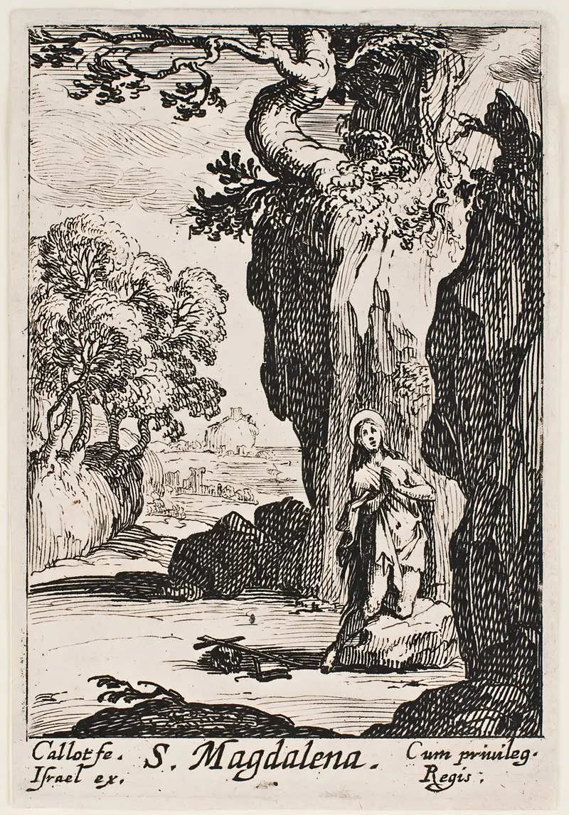St. Madeleine Repentent by Jacques Callot depicts a moment of reflection and remorse.