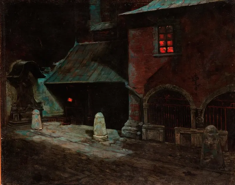 St Mary’s Church in Krakow, oil on canvas by Marian Wawrzeniecki