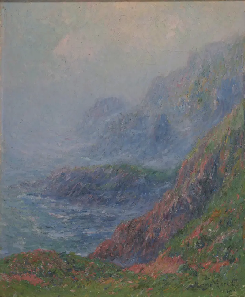 Marine landscape with fog by Henry Moret, oil painting, 1901