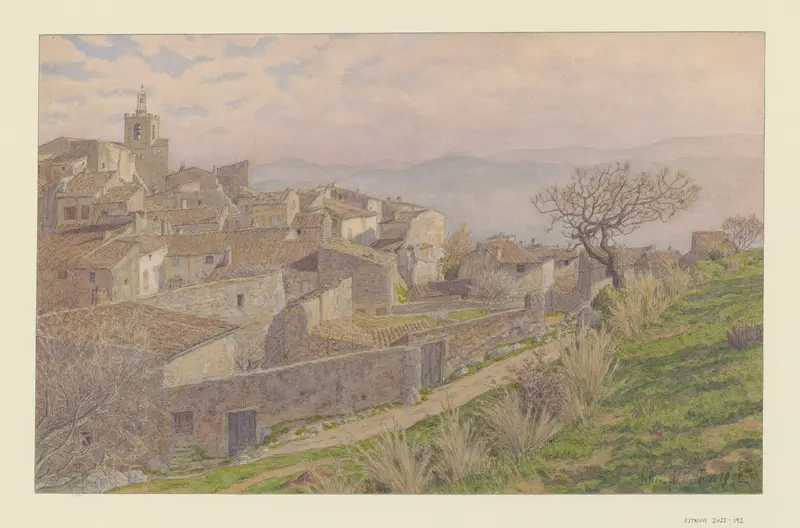 Henri Rivière's 'Solliès-Ville' captures a serene landscape with vibrant colors.