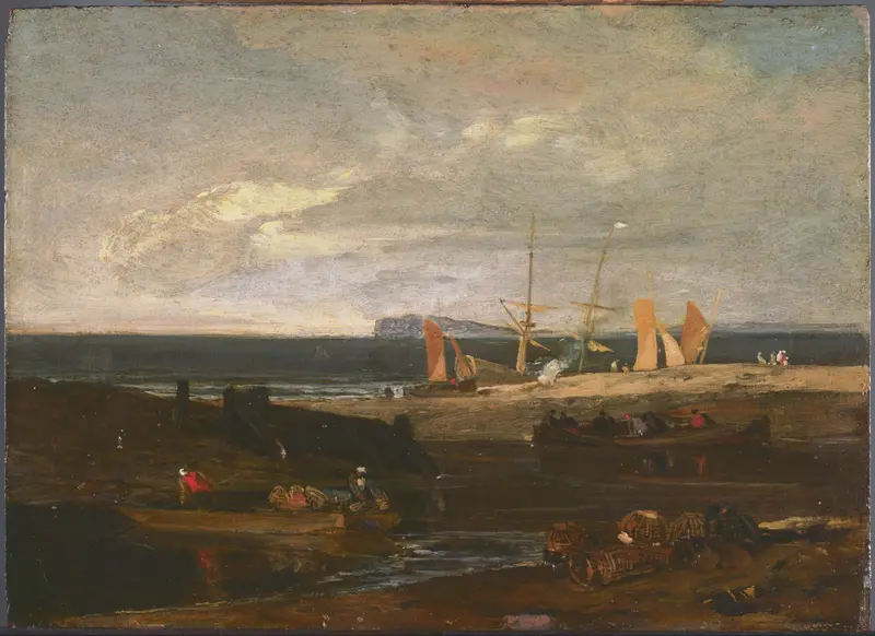 A Scene on the English Coast, oil on canvas by Joseph Mallord William Turner, depicting crashing waves and cliffs.