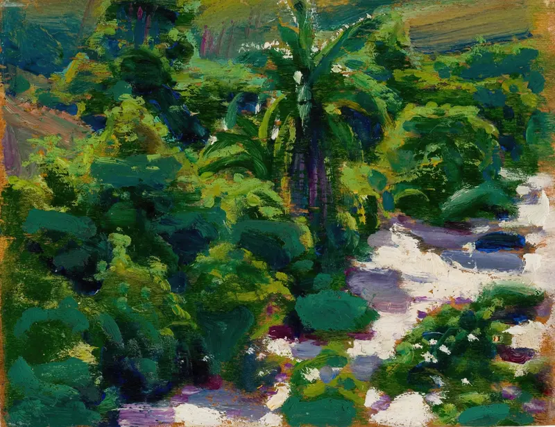 Tana River by Akseli Gallen-Kallela, oil painting depicting a vibrant river landscape