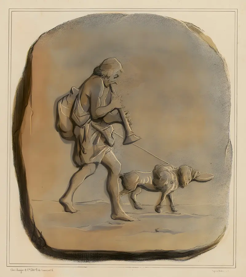A depiction of Ulysses' return, showcasing Daumier's unique style.