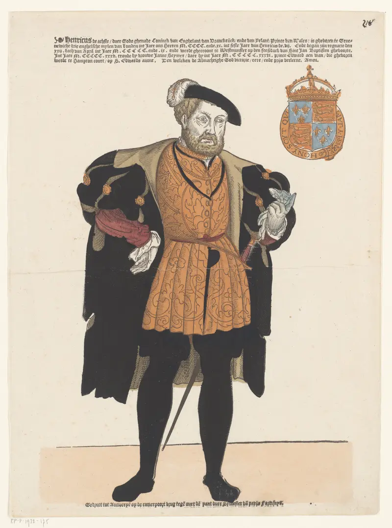 Portret van Hendrik VIII van Engeland by Cornelis Anthonisz, oil painting