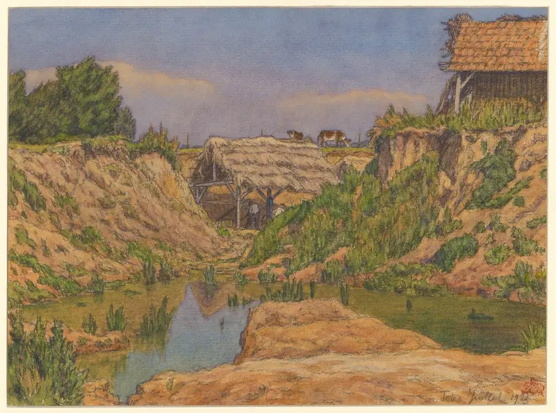 Landscape of Tôtes by Henri Rivière, depicting water and sky in soft light, impressionism