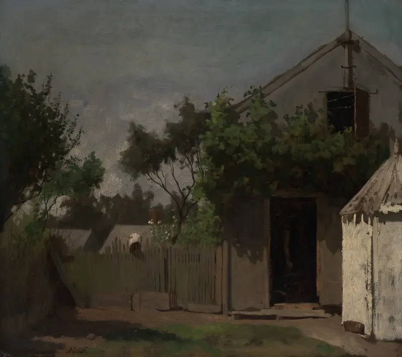Eastman Johnson's 'The Back Fence' captures a moment of rural life.