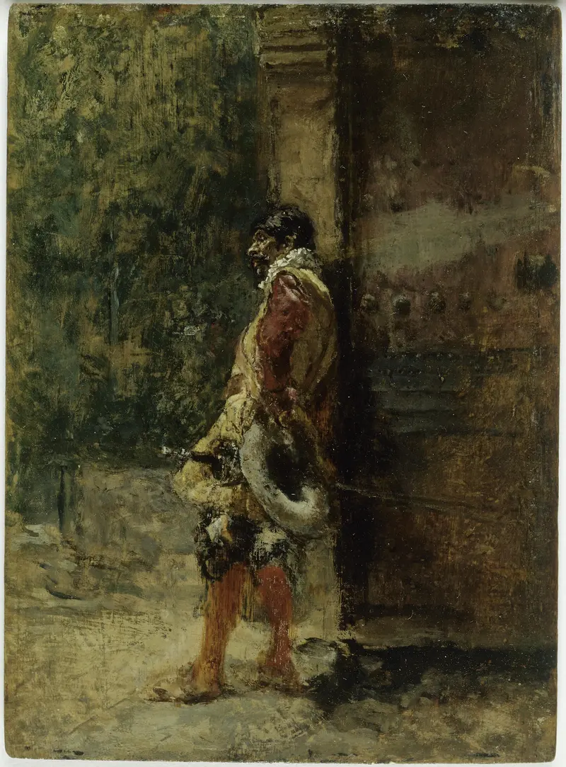 A captivating scene of a cavalier in a lush landscape.