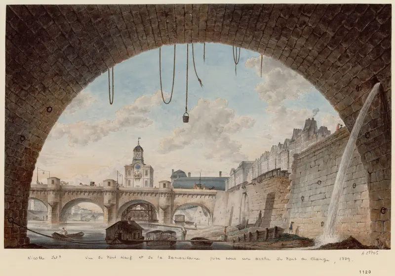 Landscape of the Seine and Pont Neuf by Victor-Jean Nicolle, oil painting