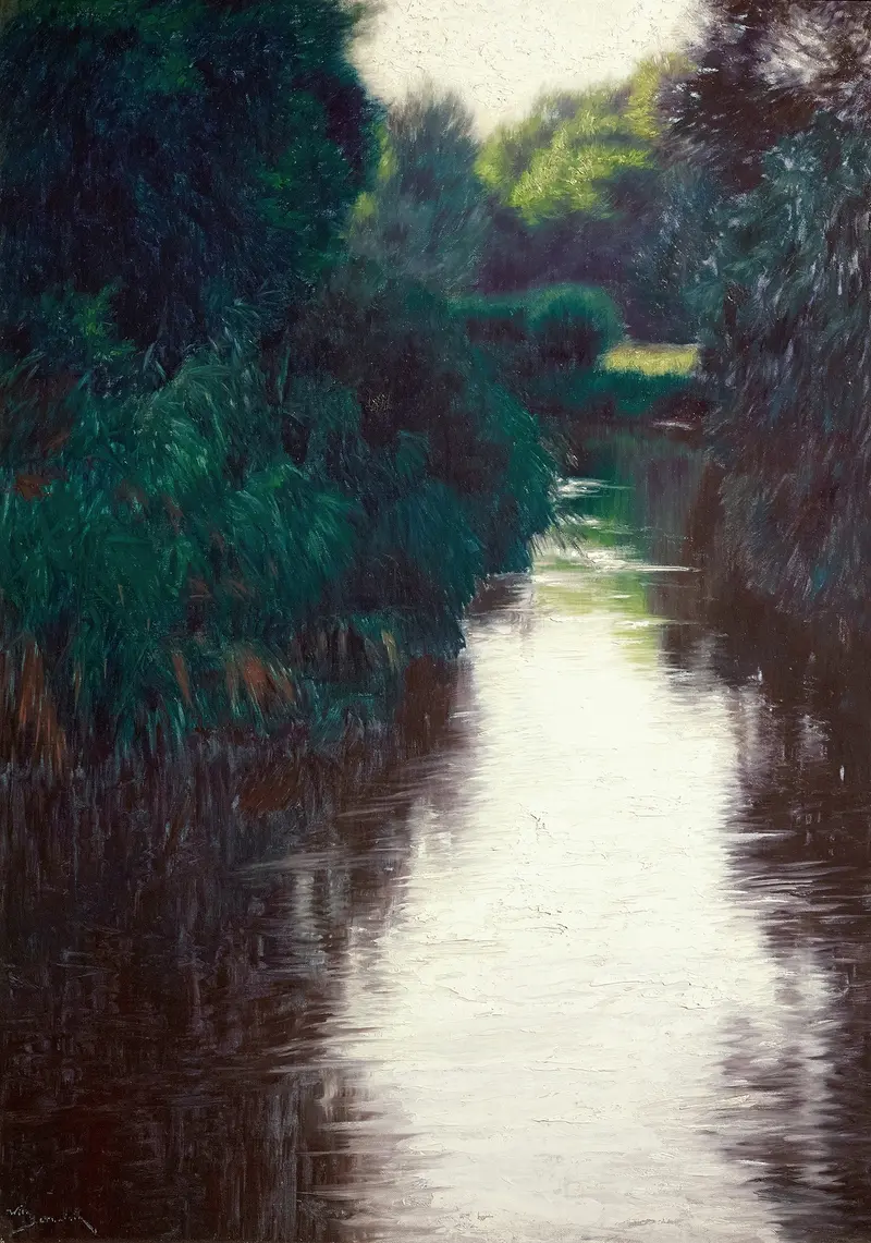 Figurative work by Wilhelm Bernatzik, depicting ethereal forms in golden light, 1900