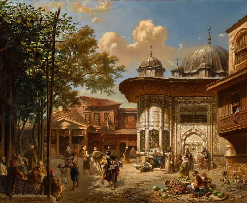 The Fountain of Ahmet III, Constantinople by Eugène Flandin, medium unknown