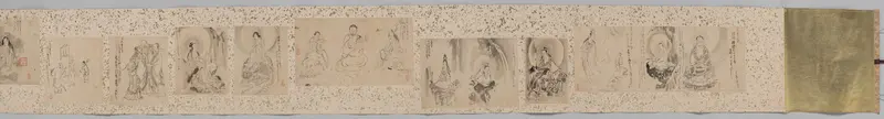 Buddhist deities in ink on paper by Kano Tan'yū