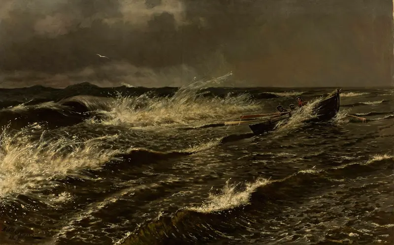 Marine scene of the Baltic Sea by Stanisław Witkiewicz, oil painting