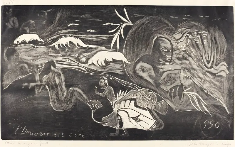 Paul Gauguin's painting 'The Universe is Created II' explores themes of creation and existence.