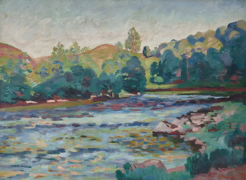 A vibrant landscape painting by Armand Guillaumin.
