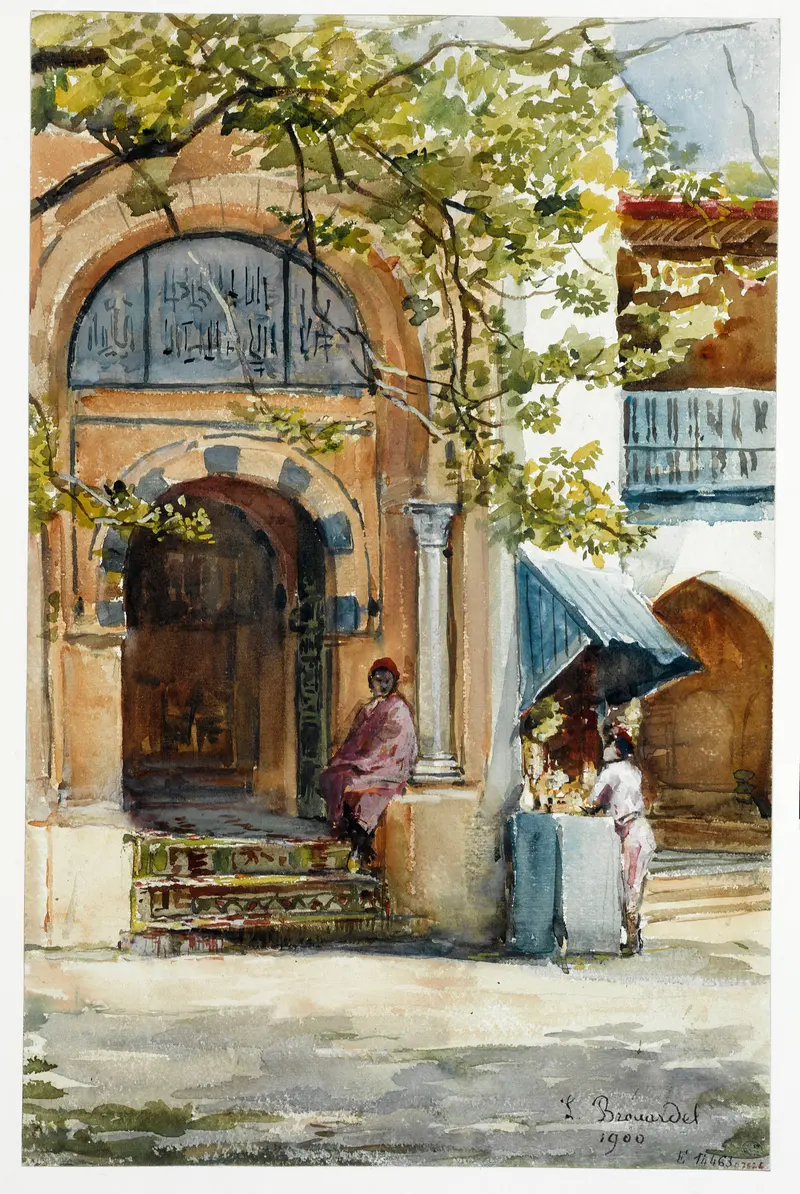 Ornate pavilion in blue and gold by Laure Brouardel, Art Nouveau
