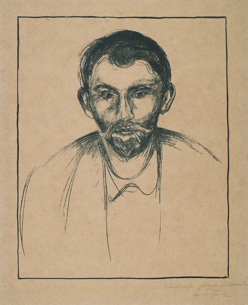 Portrait of Stanislaw Przybyszewski by Edvard Munch.