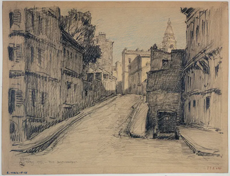 La rue Saint-Vincent by Ferdinand Boberg, oil on canvas depicting a quiet village landscape.