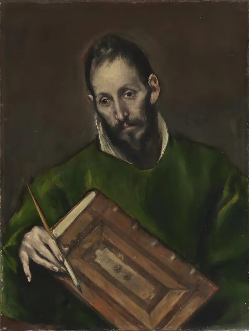 El Greco's painting of Luke the Evangelist, depicting the saint in a moment of introspection.