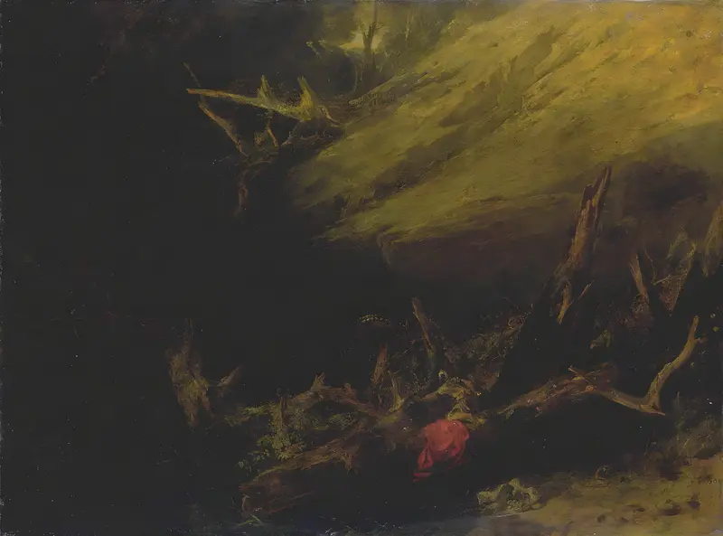 Turner's painting 'Jason' depicts the hero Jason triumphantly seizing the Golden Fleece amidst a chaotic landscape.