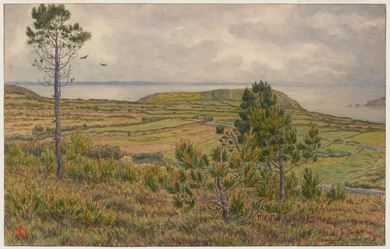 Landscape of Baie de Douarnenez. Morgat, oil on canvas by Henri Rivière