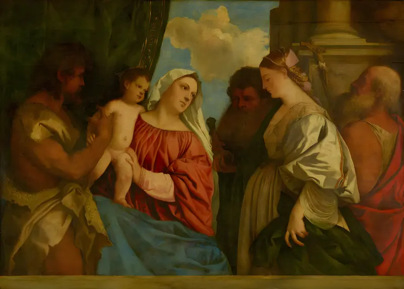 Madonna and Child with Four Saints by Titian, featuring the Madonna with the Christ Child and four saints.