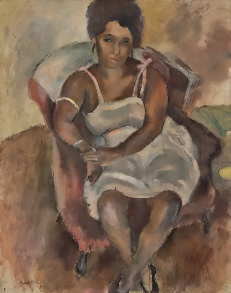 A portrait of a woman by Jules Pascin, showcasing his unique style.