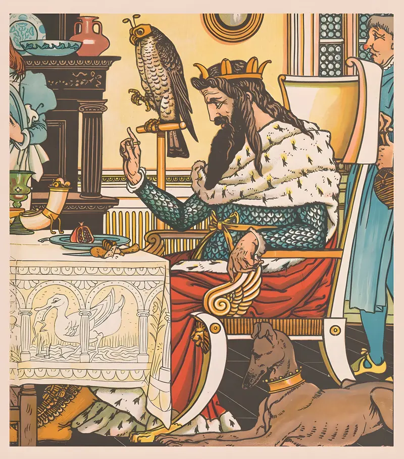 Walter Crane's 'Beauty and the Beast Pl. 09' illustrates a whimsical scene from the classic tale.