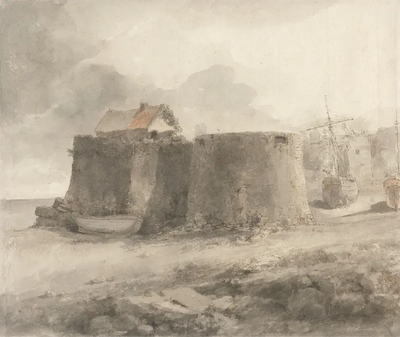 Landscape of Tenby, oil on canvas by Heneage Finch, 4th Earl of Aylesford