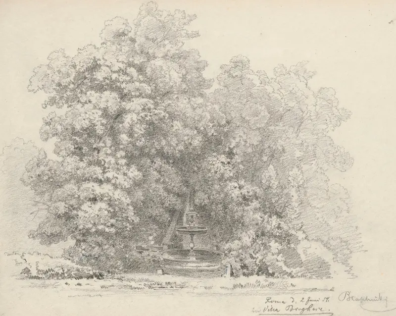 Fountain in Villa Borghese Gardens, Romanticism, Arthur Blaschnik