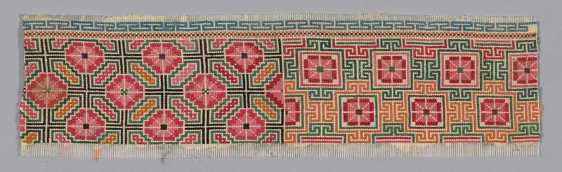 Figurative work Band by Han-Chinese, depicting intricate fabric patterns. Medium unknown.
