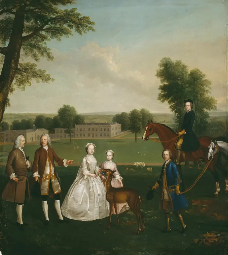Thomas Lister and Family at Gisburne Park, oil on canvas by Arthur Devis