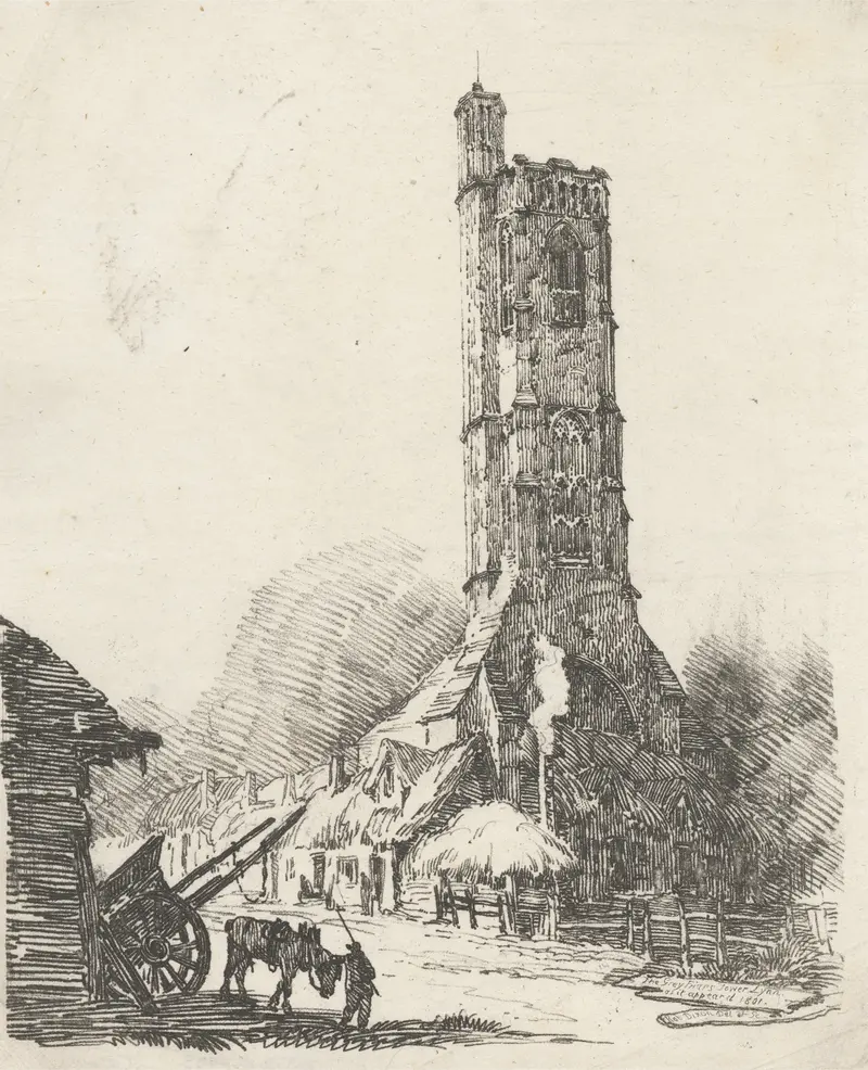 The Greyfriars Tower, Lynn, as it appeared in 1801, engraving by Robert Dixon