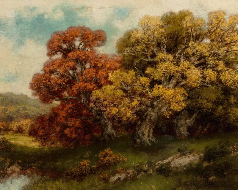 Adirondack Foliage oil painting by Robert Melvin Decker featuring vibrant autumn colors