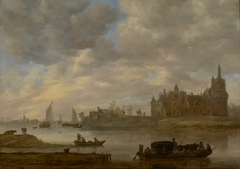 View of Duurstede Castle at Wijk bij Duurstede, oil painting by Jan van Goyen