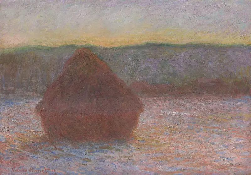 Stack of Wheat (Thaw, Sunset) oil painting by Claude Monet