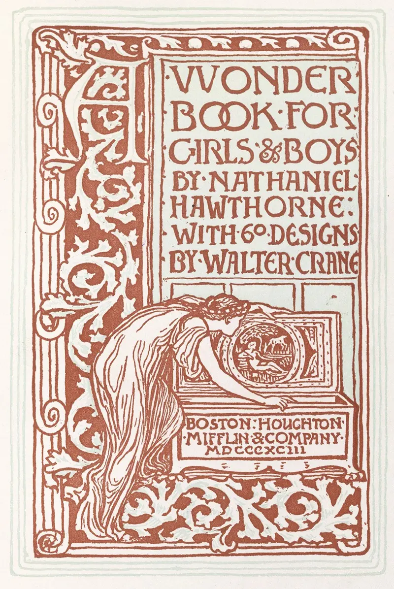 Walter Crane's 'Cover' showcases intricate designs typical of the Art Nouveau movement.