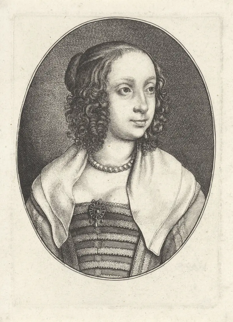 Etching of Catharina Howard, Queen of England, by Wenceslaus Hollar