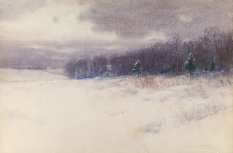Winter landscape in New Jersey by Charles Warren Eaton, oil painting